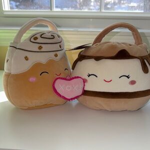 Squishmallows!! Set of 2 Valentine Baskets- Cinnamon Roll and S'mores